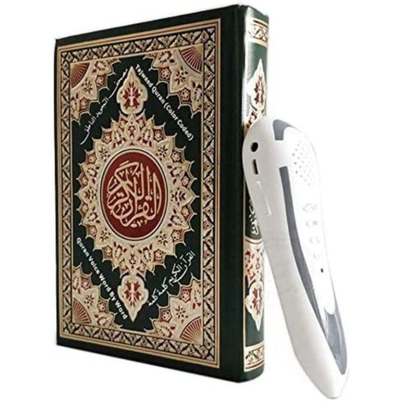 قلم قارئ القرآن الإلكتروني هدية رمضان: قلم رقمي قابل لإعادة الشحن مع تلاوة كلمة بكلمة، 25 قارئًا، 6 لغات، 6 كتب، جسم بلاستيكي أسود - Image 3
