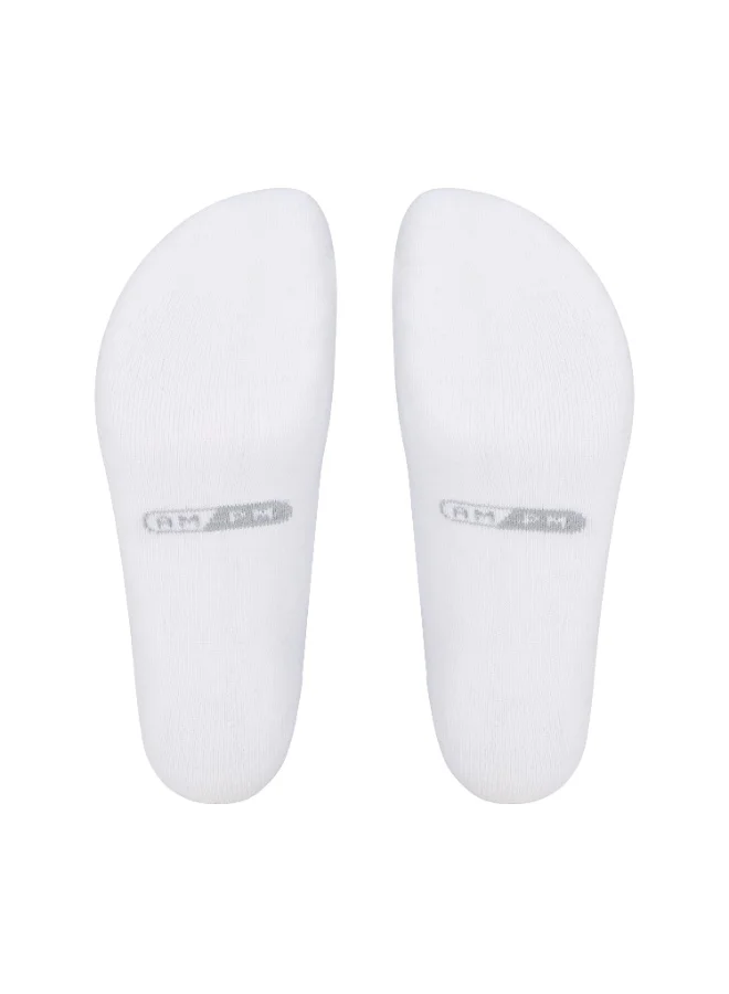 Ampm  Mens Cotton-blended Low cut Sneaker Socks (PACK OF 3) Double cushioned Sole, Ultra-Soft touch, Secure Gentle Grip, Reinforced stitch, Skin Friendly - WHITE  | Best Price UAE