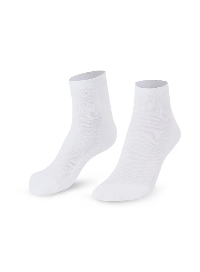 Ampm  Mens Cotton-blended Low cut Sneaker Socks (PACK OF 3) Double cushioned Sole, Ultra-Soft touch, Secure Gentle Grip, Reinforced stitch, Skin Friendly - WHITE  | Best Price UAE