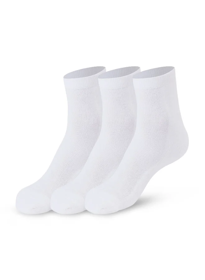 Mens Cotton-blended Low cut Sneaker Socks (PACK OF 3) Double cushioned Sole, Ultra-Soft touch, Secure Gentle Grip, Reinforced stitch, Skin Friendly - WHITE
