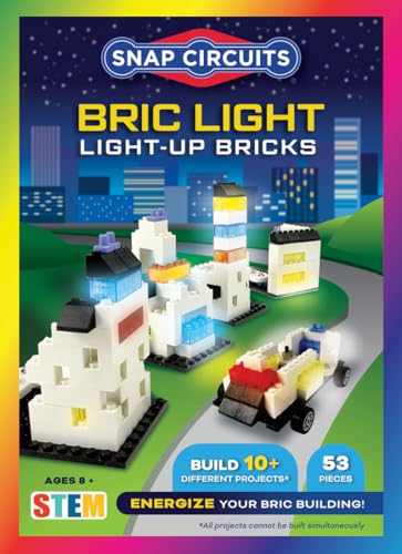 Snap Circuits BRIC Light Building Bricks Electric Circuit Kit for Kids STEM Educational Toy for Kids 8 Light Up Bricks 10 Builds Included Compatible with All Major Brands - Image 1