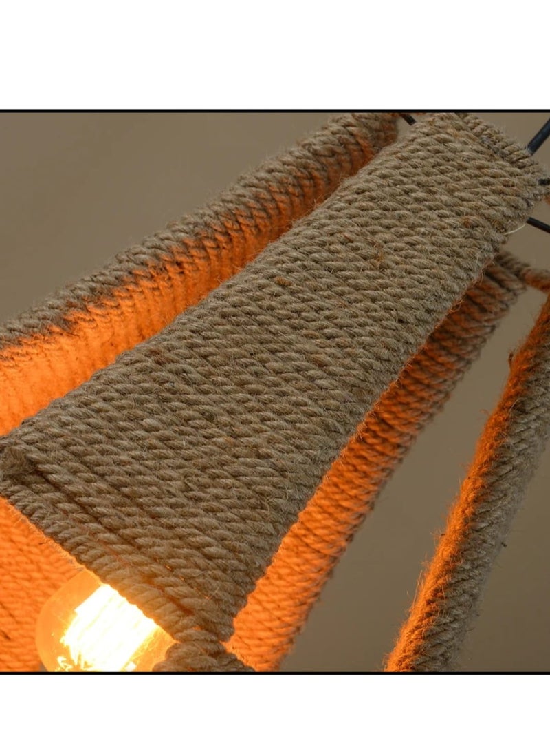 Single rustic rope hanger with E27 bulb base - Image 4