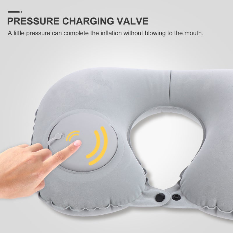 4 Pcs Nap Pillows Simple Neck Pillows Support Cushions (Grey Red) - Image 4