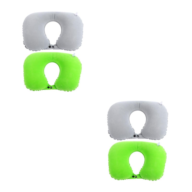 4 Pcs Nap Pillows Simple Neck Pillows Support Cushions (Grey Red) - Image 1