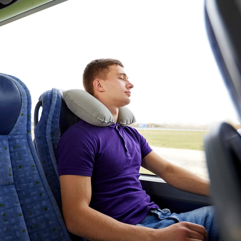 4 Pcs Nap Pillows Simple Neck Pillows Support Cushions (Grey Red) - Image 3
