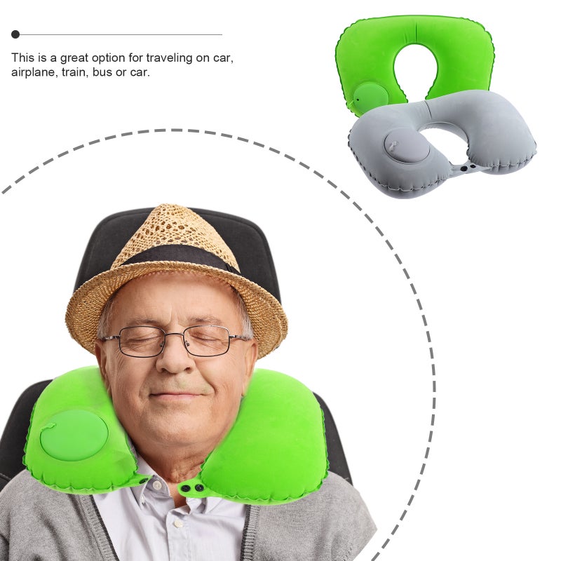 4 Pcs Nap Pillows Simple Neck Pillows Support Cushions (Grey Red) - Image 2