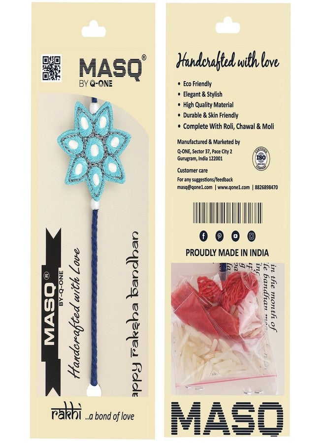 MASQ Cute Kids DesignerRakhi for Brother | Cartoon Design Soft Fabric Rakhi Band | Adjustable Thread Bracelet for Baby Boys & Toddlers | Raksha Bandhan Gift with Roli & Chawal (Rakhi_Taare-blue_01) - Image 4