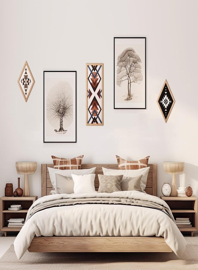 She Love Western Aztec Wall Decor 6Pcs, Double Layer Wooden Boho Geometric Wall Art Southwestern Rustic Country Farmhouse Home Decor for Living Room Bedroom Kitchen Bathroom - Image 5