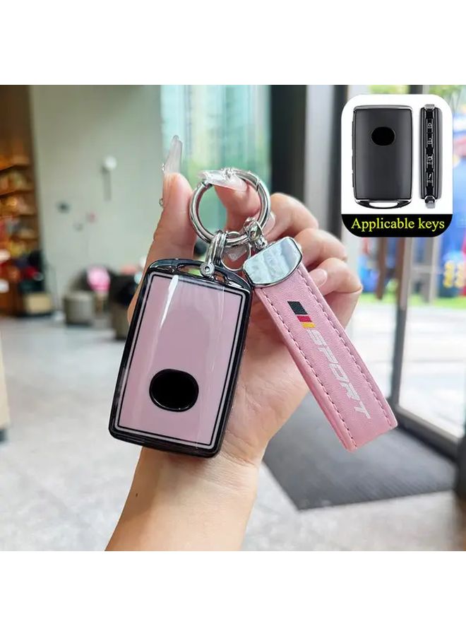 TPU Car Key Case Cover Fit For Mazda 3 Alexa CX30 CX5 CX3 CX8 CX9 Keyless Auto Accessories Black Pink With Buckle - Image 1
