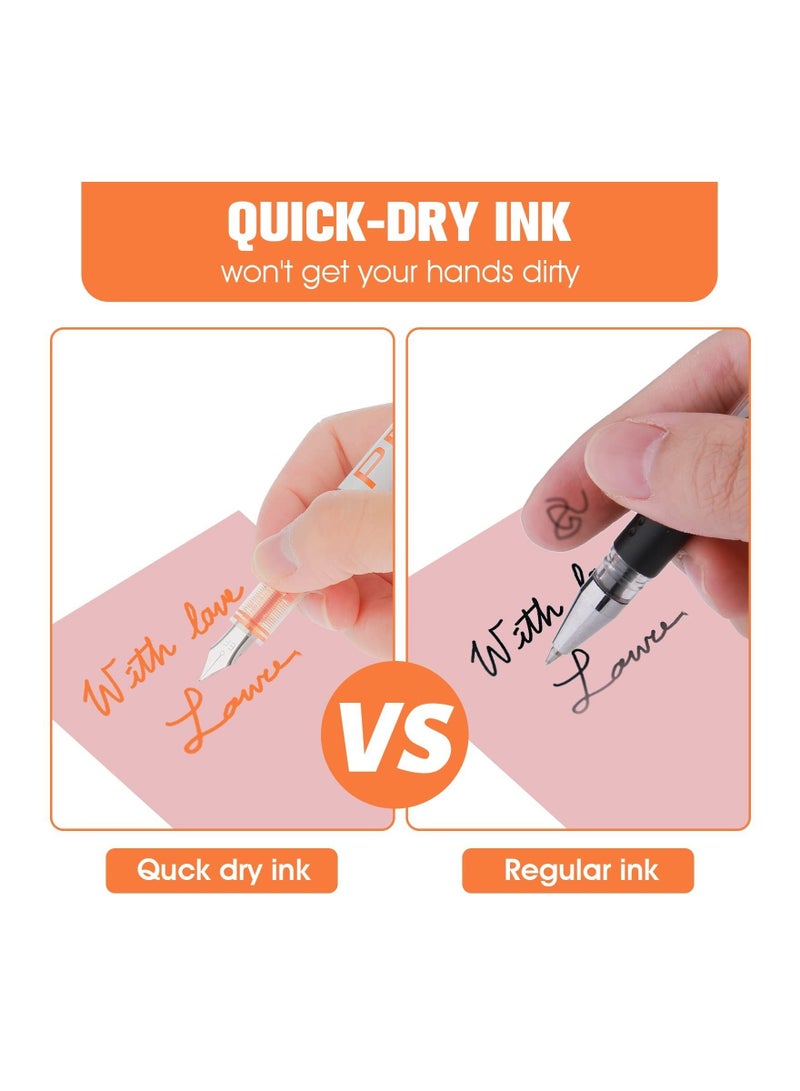 KASTWAVE Disposable Fountain Pens, 8 Colored Ink Fine Point Pen, Smooth Writing Calligraphy Pens for Sketching, Journaling Calligraphy School Office Gift Supplies(Colorful) - Image 3