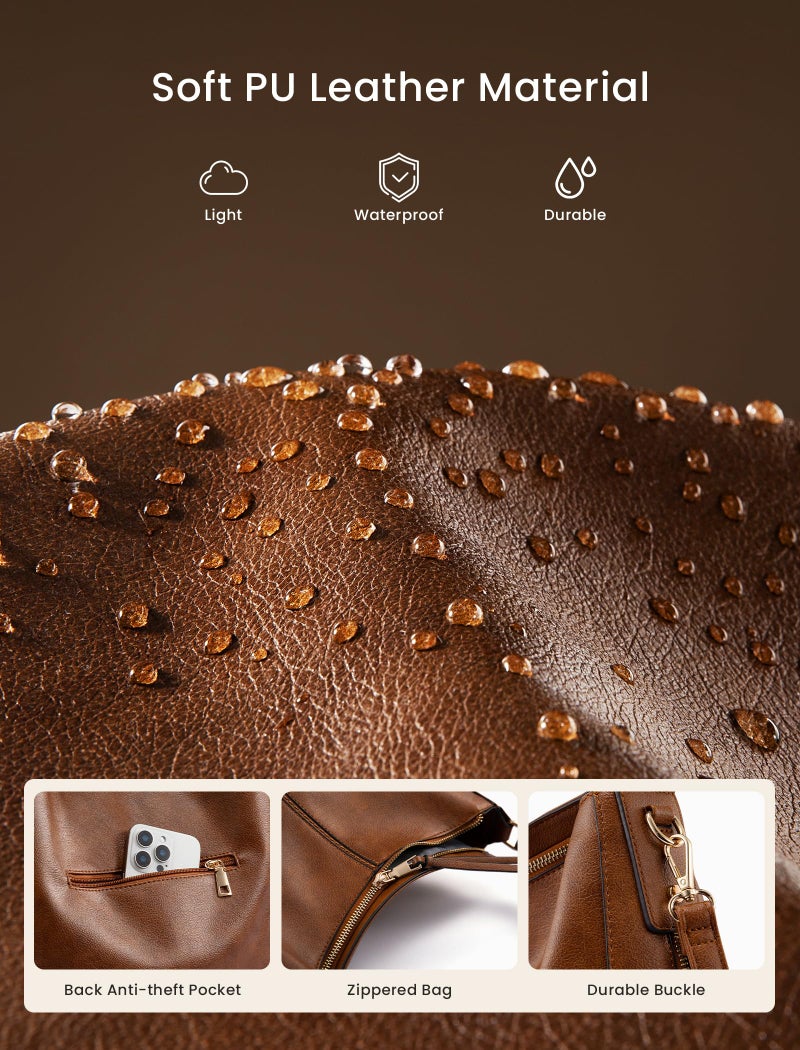 Realer Handbags for Women Hobo Purse Large Ladies Crossbody Shoulder Bag Faux Leather - Image 5