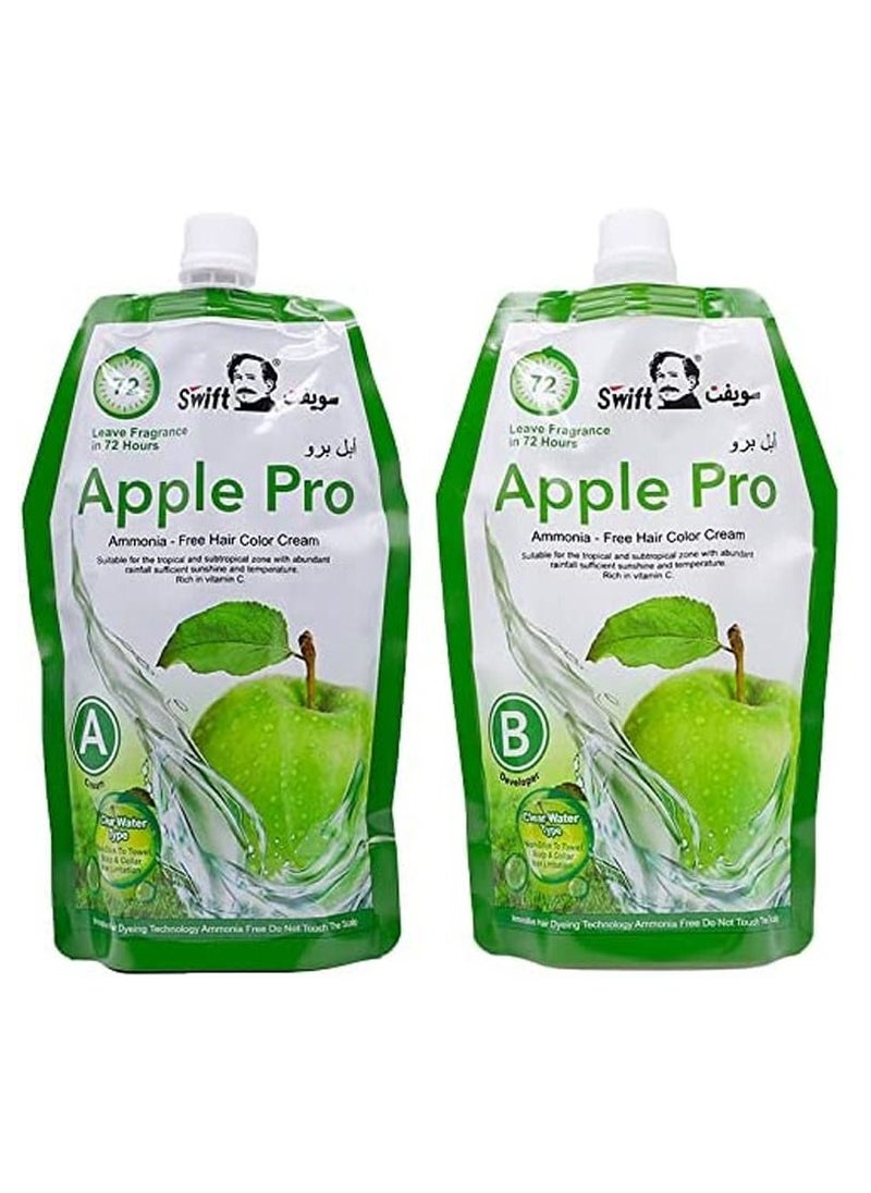 Swift Apple Pro Ammonia free Hair Color Dark Brown 500mlx2  - Image 2