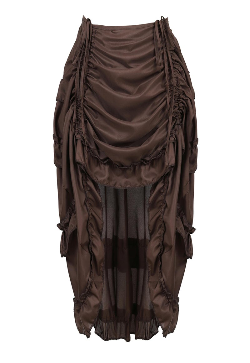 Zhitunemi Renaissance Costume Pirate Skirt Steampunk Skirt Plus Size Corset Dresses Renaissance Fairs Medieval Festivals Coffee XSS - Image 2