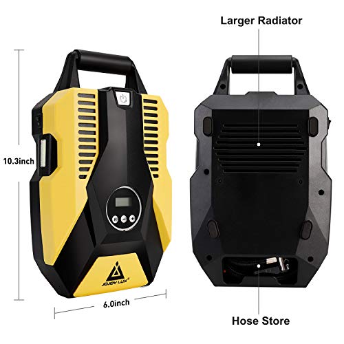 JOJOY LUX Digital Tire Inflator 12V DC Portable Auto Air Compressor Pump for Car Tires, 150 PSI Auto Shut Off with Emergency LED Flasher, Long Cable for Car, Bicycle, Motocycle, Air Boat and Other Inflatables - Image 3