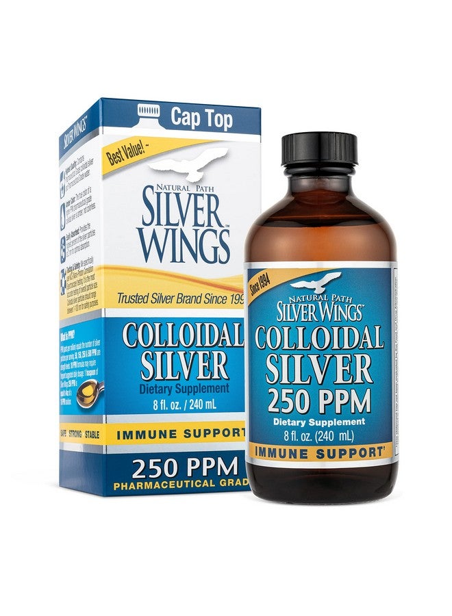 Natural Path Silver Wings Colloidal Silver 250Ppm (1250Mcg) Enhanced Immune Support Supplement 8 Fl. Oz. Cap Top - Image 1