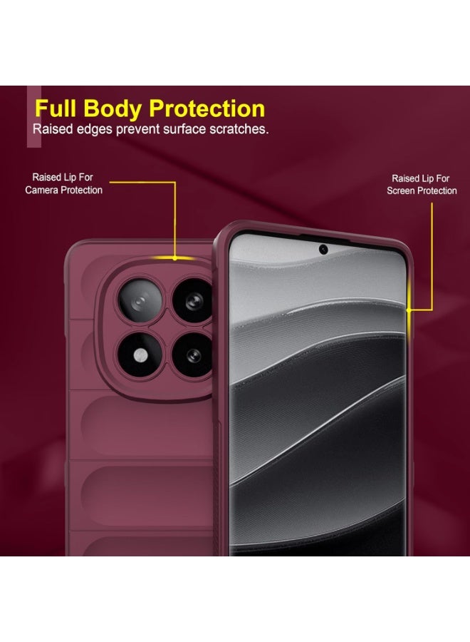 Premium Protection Back Silicone Case Compatible with Xiaomi Redmi note 14 Pro Plus 5G Magic Shield Shockproof Case with Camera Protection (wine Red) - Image 5
