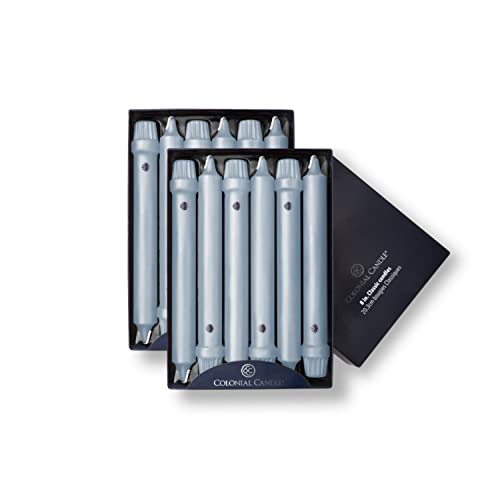 Colonial Candle Unscented Taper Candle, Classic Collection, Wedgewood, 8 in, Pack of 12 - Up to 6 Hours Burn - Image 1