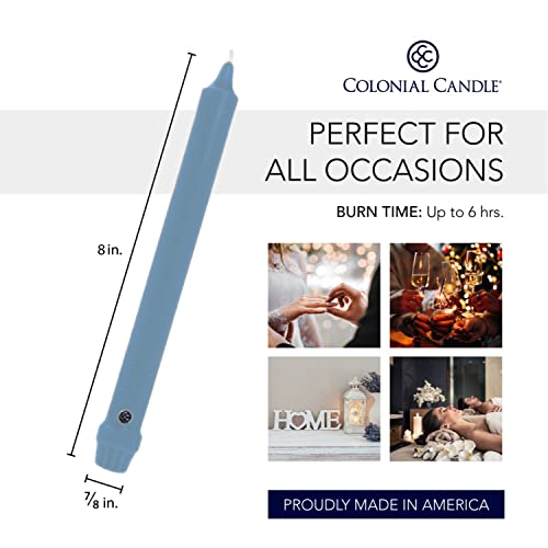 Colonial Candle Unscented Taper Candle, Classic Collection, Wedgewood, 8 in, Pack of 12 - Up to 6 Hours Burn - Image 3
