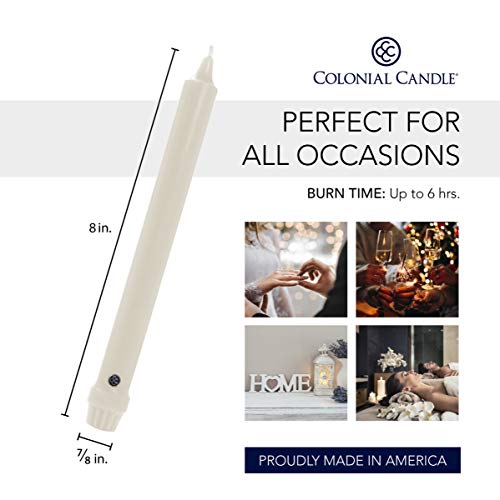 Colonial Candle Unscented Taper Candle, Classic Collection, Wedgewood, 8 in, Pack of 12 - Up to 6 Hours Burn - Image 4