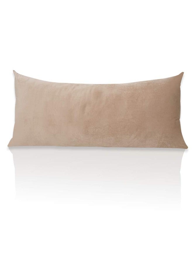 StangH Pregnancy Pillow Cover, Nursery Soft Velvet Body Pillowcase, King Size Zippered Long Pillowcase Cover for Kids/Toddler, Blush Beige, 20 x 54 inches, 1 Pc - Image 1