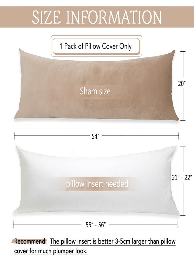 StangH Pregnancy Pillow Cover, Nursery Soft Velvet Body Pillowcase, King Size Zippered Long Pillowcase Cover for Kids/Toddler, Blush Beige, 20 x 54 inches, 1 Pc - Image 2