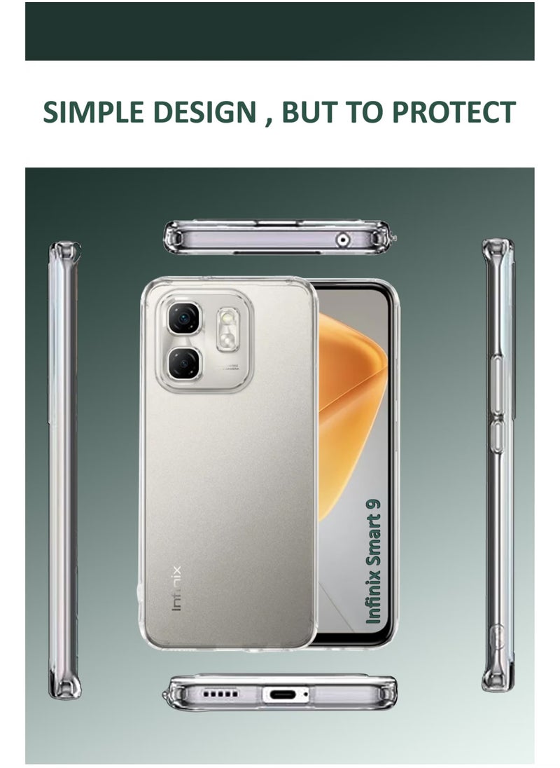 Generic For Infinix Smart 9 Shock Proof Case Cover - Ultra Clear, Durable & Accurate Cut-outs - Scratch, Dust & Smudge Protection - Clear Silicon Back Cover for Infinix Smart 9  - Image 2