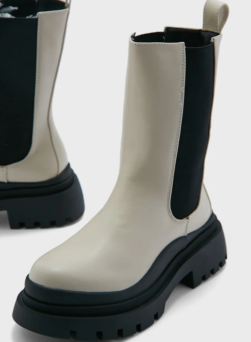 Truffle Taupe Chunky Chelsea  Boots