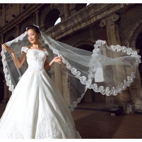 Bolt 3M Long 1 Layer Lace Edge Vintage Cathedral Wedding Bridal Veil - Image 3