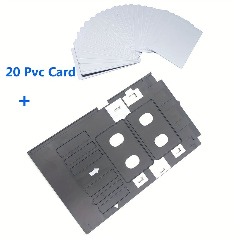 1 صينية واحدة 20 قطعة طريقة الدفع بطاقة هوية PVC متوافقة مع طابعات إبسون T50 T60 A50 P50 L800 L801 L805 L810 L850 TX720 PX660 R210 R220 R230 - صينية البطاقات - Image 1