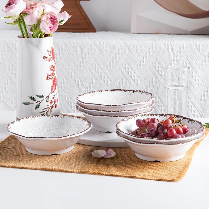 LEHAHA LEHAHA Melamine Bowls Set 100 Melamine 24 OZ SaladSoupPastaCereal Bowls Set of 6 Basic White Kitchen Bowl Sets Break Resistant and Lightweight Great for RVs and Camper Trailer - Image 2