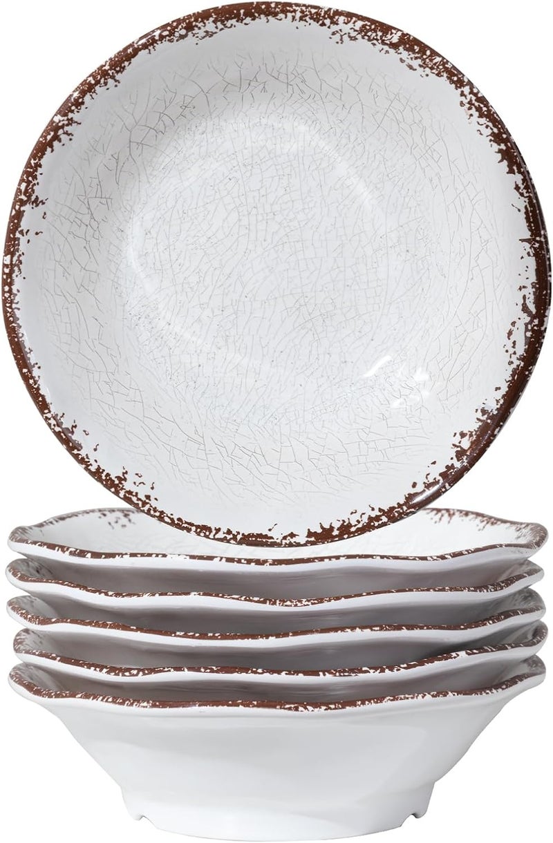 LEHAHA LEHAHA Melamine Bowls Set 100 Melamine 24 OZ SaladSoupPastaCereal Bowls Set of 6 Basic White Kitchen Bowl Sets Break Resistant and Lightweight Great for RVs and Camper Trailer - Image 1