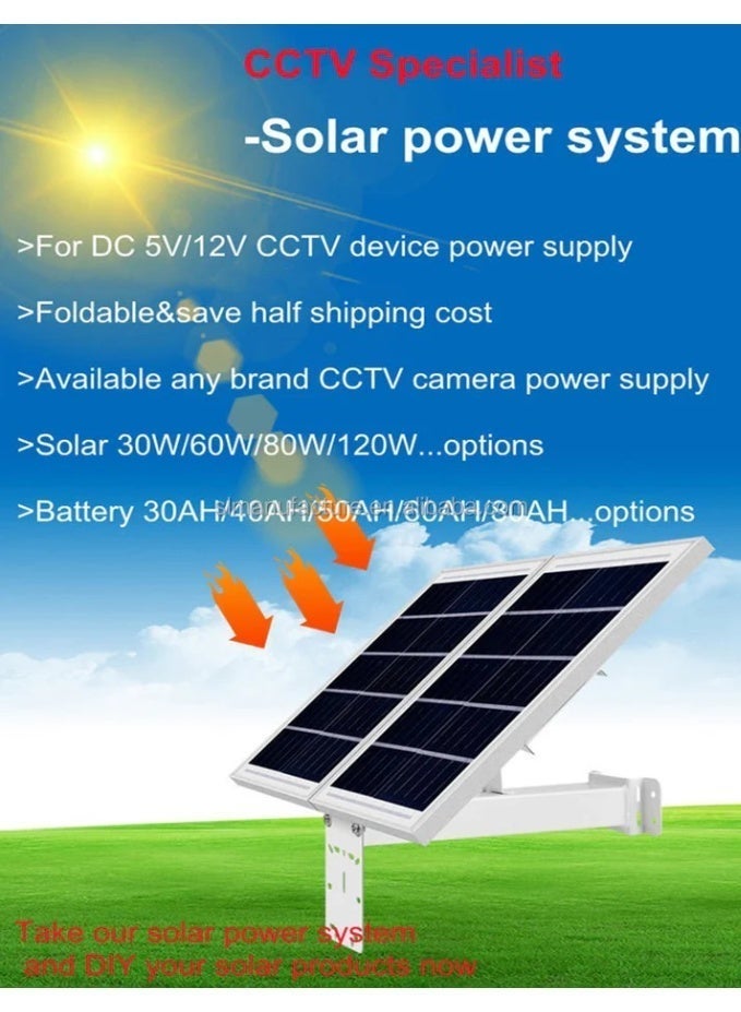 CRONY YN33S-12V-30W 30AH Solar Power System with Dual 15W Panels, 4-Day Backup & Monitoring for Home/Outdoor Use - Image 1