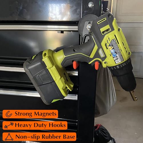MUTUACTOR Magnetic Hooks,2PCS Large Magnetic Hooks Heavy Duty,Anti-Slip Double Magnet Hooks Garage Storage Utility Hooks for Metal Cabinet Pegboard Garage Basement Organizer - Image 2