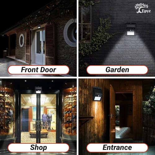 Epyz Plastic Solar Wall Light Outdoor Waterproof Garden Decoration Wall Lamps, IP64 Waterproof Doorway, Balcony,Fence Decor [ Warm Yellow Pack of 1 ] - Image 3