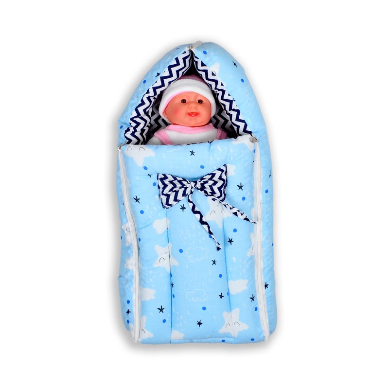SmallBerry™ 3-in-1 Baby Bed, Sleeping Bag, and Carry Bag Nest | New Born Bedding Set | Ideal Newborn Baby Gift for 0-6 Months | Cozy Blue Nursery Essential - Image 1
