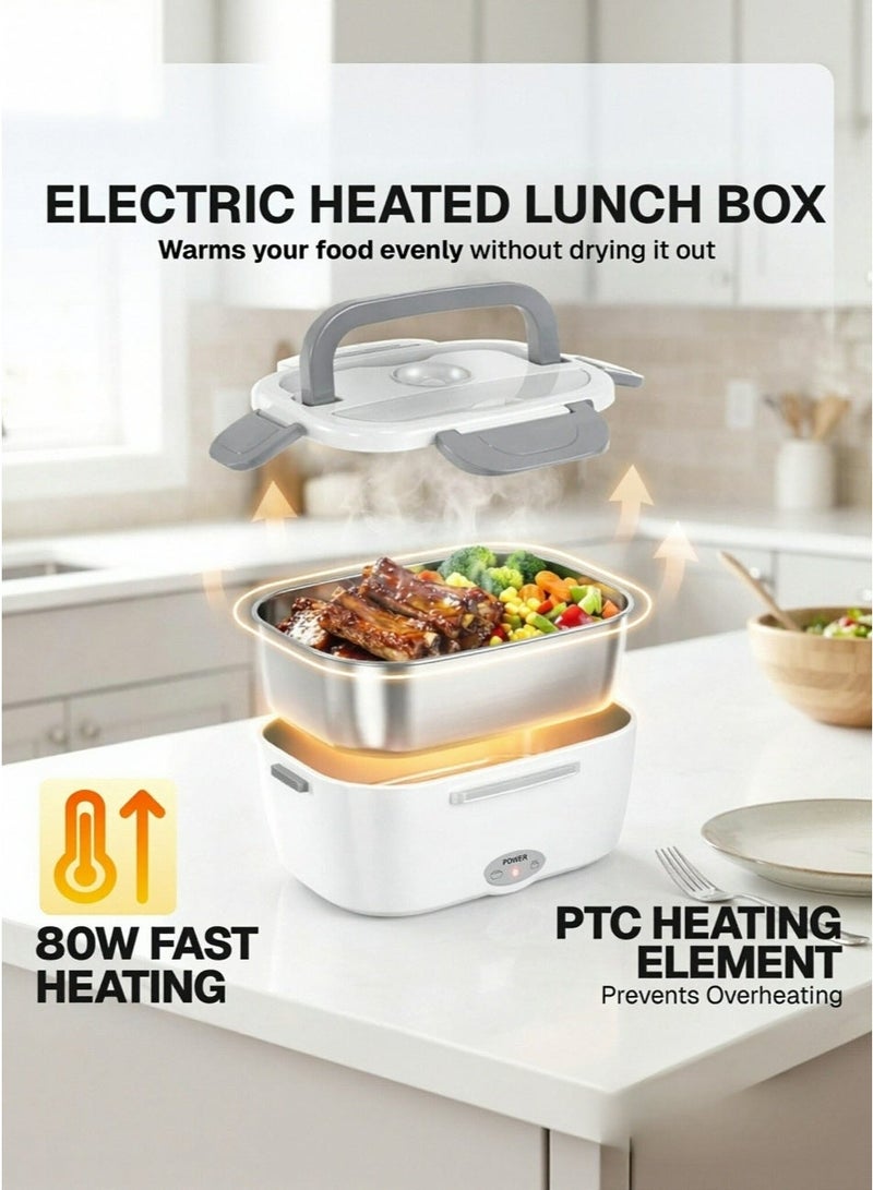 Electric Lunch Box Food Heater, Portable Heated Lunch Box for Car, Truck & Office, Food Warmer with Removable 304 Stainless Steel Container, Leak Proof Design - Image 2