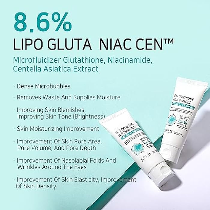 APLB Glutathione Niacinamide Facial Cleanser | LIPO GLUTA NIAC CEN™ 8.6% 2.71 FL.OZ/Korean Skincare, Cares for Tighten Pores & Sebum, Long lasting nourishment and deep moisture for soft skin - Image 3