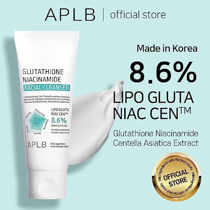 APLB Glutathione Niacinamide Facial Cleanser | LIPO GLUTA NIAC CEN™ 8.6% 2.71 FL.OZ/Korean Skincare, Cares for Tighten Pores & Sebum, Long lasting nourishment and deep moisture for soft skin - Image 2