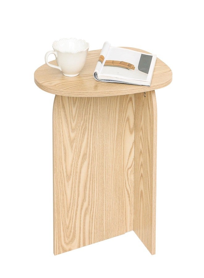 AWASEN Small Side Table, Mini End Table Living Room, Modern Accent Table with Unique Tabletop, Short Bedside Table for Small Spaces, Natural - Image 1