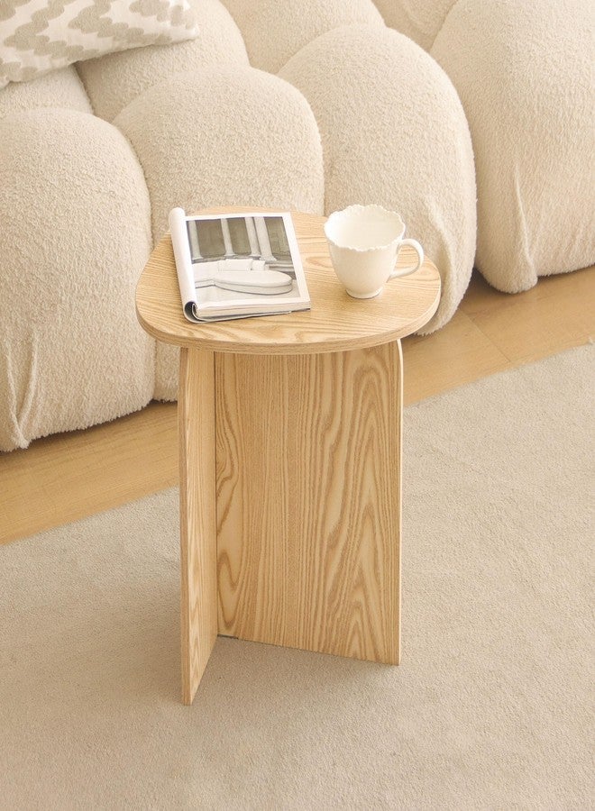 AWASEN Small Side Table, Mini End Table Living Room, Modern Accent Table with Unique Tabletop, Short Bedside Table for Small Spaces, Natural - Image 2