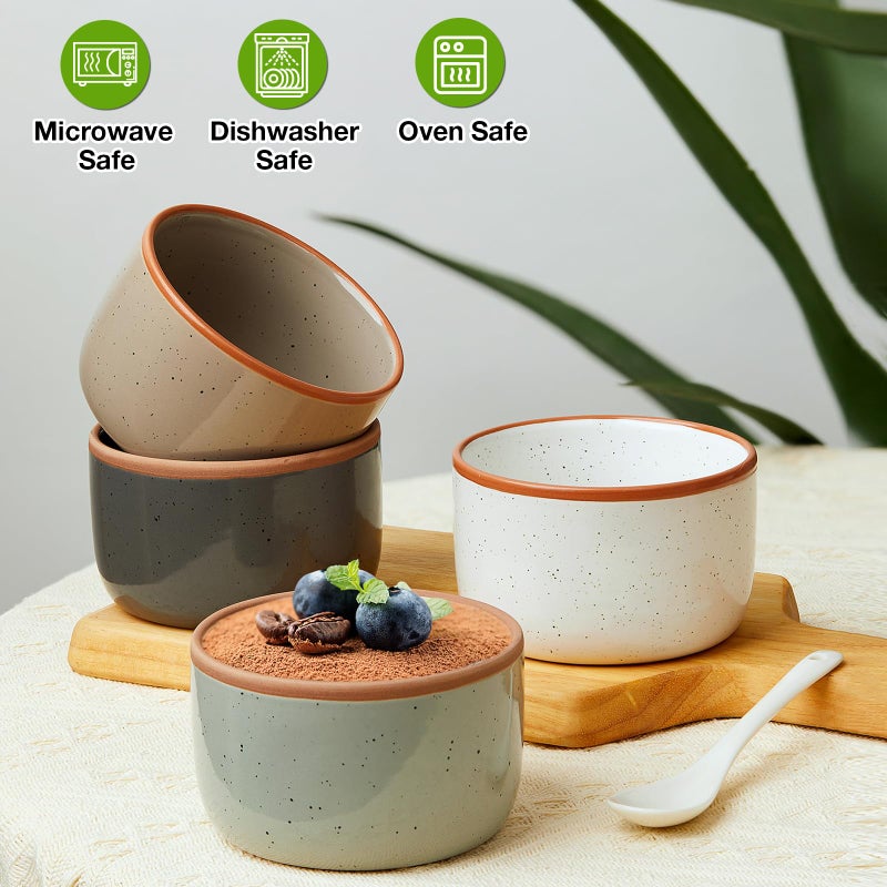 Gencywe Morandi Color Ramekins Set of 6, 6 oz Creme Brulee Ramekin Oven Safe, Porcelain Ramekin Bowls, Mini Cheesecake Pans, Small Baking Dish, Dipping Sauce Bowls, Ramekins for Baking Souffle, Ice Cream - Image 2