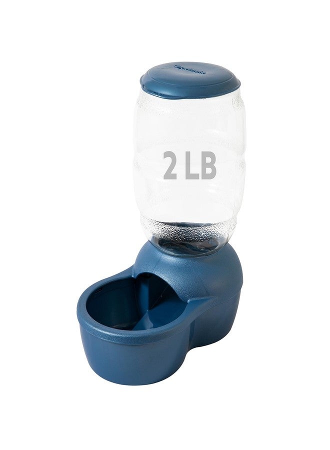 Petmate Replendish Gravity Feeder W/Microban, Pearl Peacock Blue, 2 LB, Made in USA - Image 1
