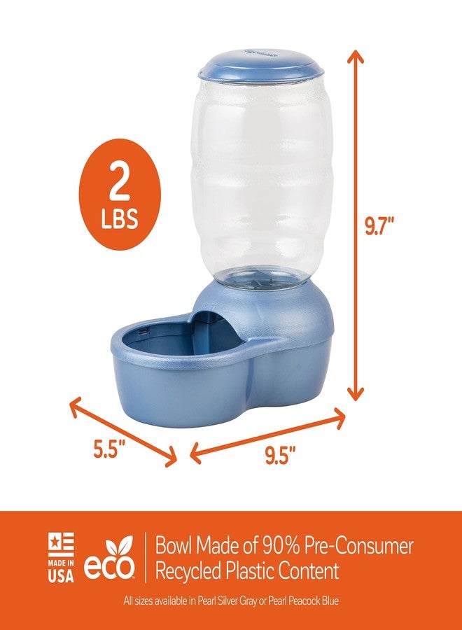 Petmate Replendish Gravity Feeder W/Microban, Pearl Peacock Blue, 2 LB, Made in USA - Image 5