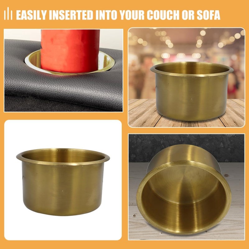 Generic 2pcs Multi-Functional Cup Holder Insert 10.3x5.5cm, Copper Boat and Car Drink Organizer with Reusable Cup Holder for Yacht, Rv, and Desk Use - Image 3