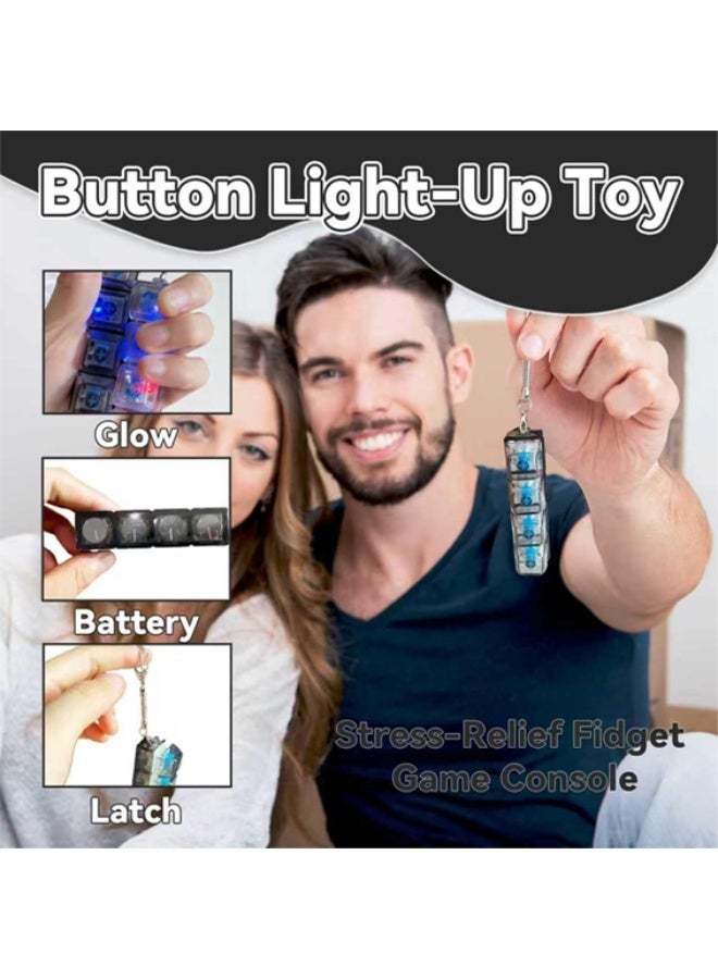 لعبة فيدجيت للكبار على شكل لوحة مفاتيح بأضواء LED، سلسلة مفاتيح فيدجيت، لوحة مفاتيح فيدجيت للتخفيف من التوتر، لعبة ضغط للمكتب والمنزل - Image 2