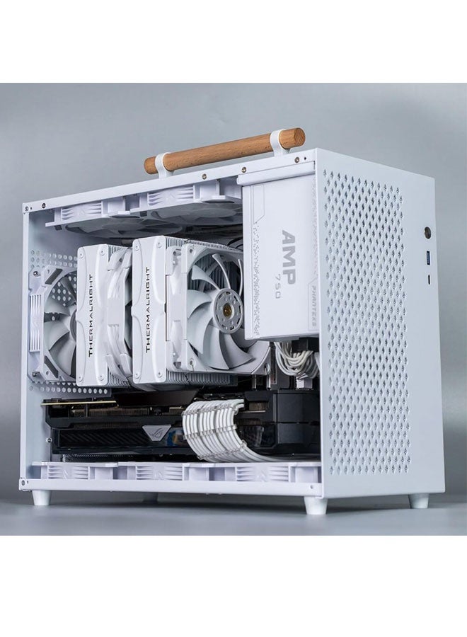 ثيرمالرايت هيكل كمبيوتر محمول مدرفل على البارد، هيكل ألعاب كمبيوتر، هيكل كمبيوتر مكتبي يدعم بطاقة رسومات 360 مم، مناسب للوحة الأم Itx Matx، مزود طاقة ATX، سطح مكتب للألعاب - Image 5