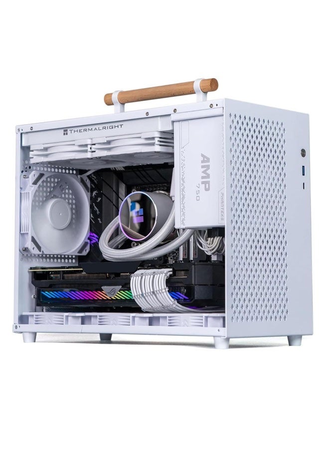 ثيرمالرايت هيكل كمبيوتر محمول مدرفل على البارد، هيكل ألعاب كمبيوتر، هيكل كمبيوتر مكتبي يدعم بطاقة رسومات 360 مم، مناسب للوحة الأم Itx Matx، مزود طاقة ATX، سطح مكتب للألعاب - Image 1