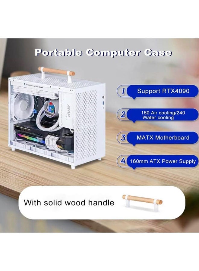 ثيرمالرايت هيكل كمبيوتر محمول مدرفل على البارد، هيكل ألعاب كمبيوتر، هيكل كمبيوتر مكتبي يدعم بطاقة رسومات 360 مم، مناسب للوحة الأم Itx Matx، مزود طاقة ATX، سطح مكتب للألعاب - Image 2