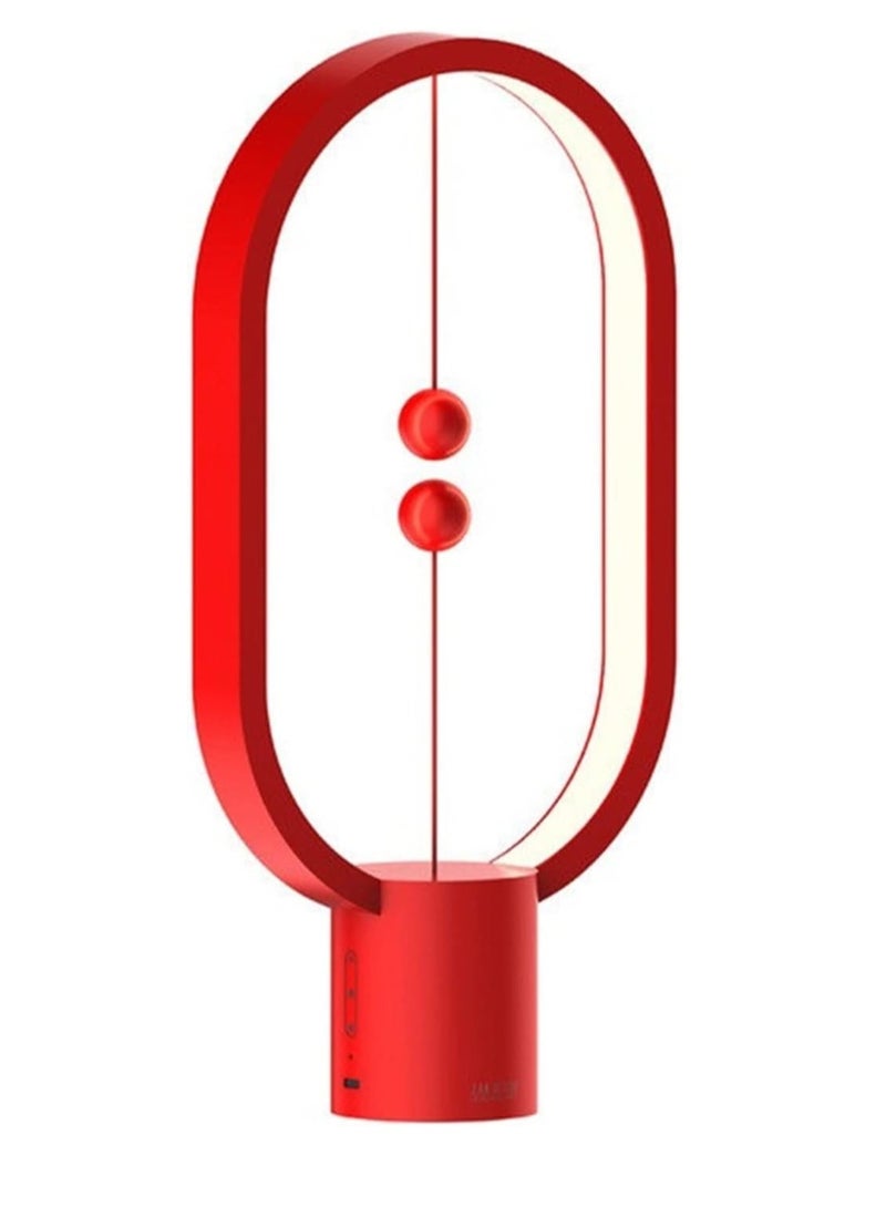 أحدث مصابيح بجانب السرير تعمل بمنفذ USB صغير HENGPRO القطع الناقص المغناطيسي منتصف الهواء التبديل ليلة ضوء التوازن LED الجدول مصباح لمكتب ديكور المنزل الأحمر - Image 1