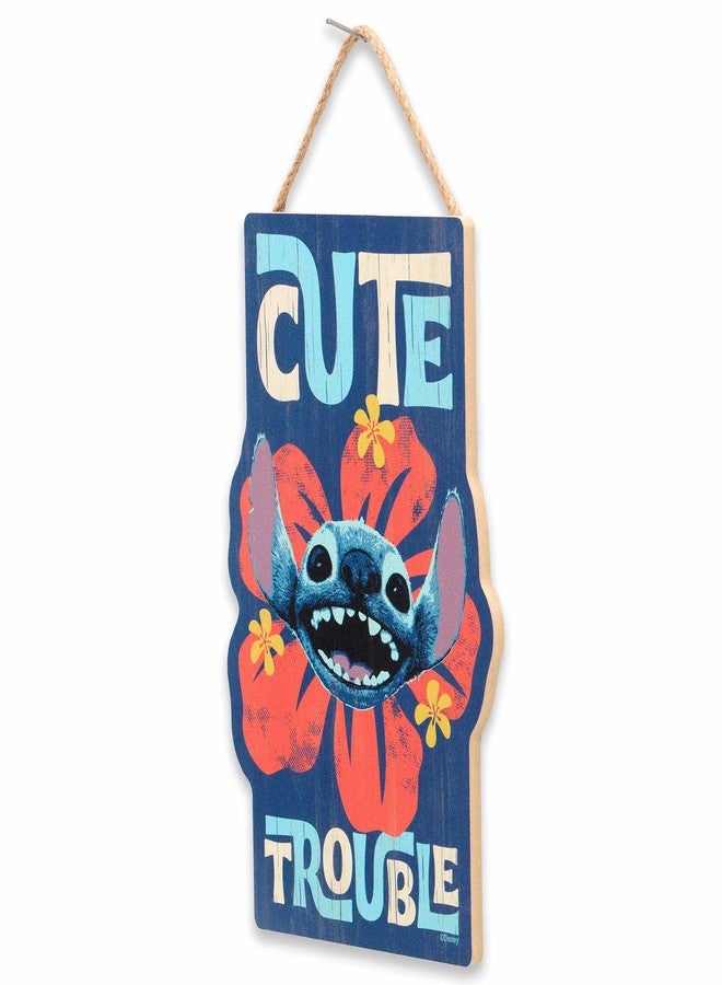 أوبن رود براندز ديكور حائط خشبي معلق عليه رسومات ديزني ليلو وستيتش اللطيفة - لافتة غرزة مرحة لغرفة النوم أو غرفة اللعب أو الحضانة - Image 2